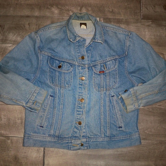 Vintage 90s Mens LEE Riders Blue Denim Jean Trucker Chore Work Jacket Size Large